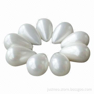 Water drop-shaped mother-of-pearl shell pearl beads, half-drilled, various colors are available